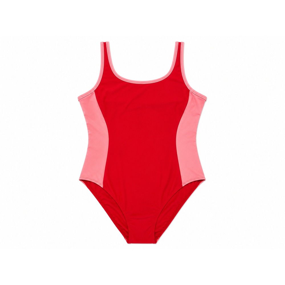 NWT Lands' End Swimsuit Womens Large XXL (20) Red Pink Colorblock One Piece